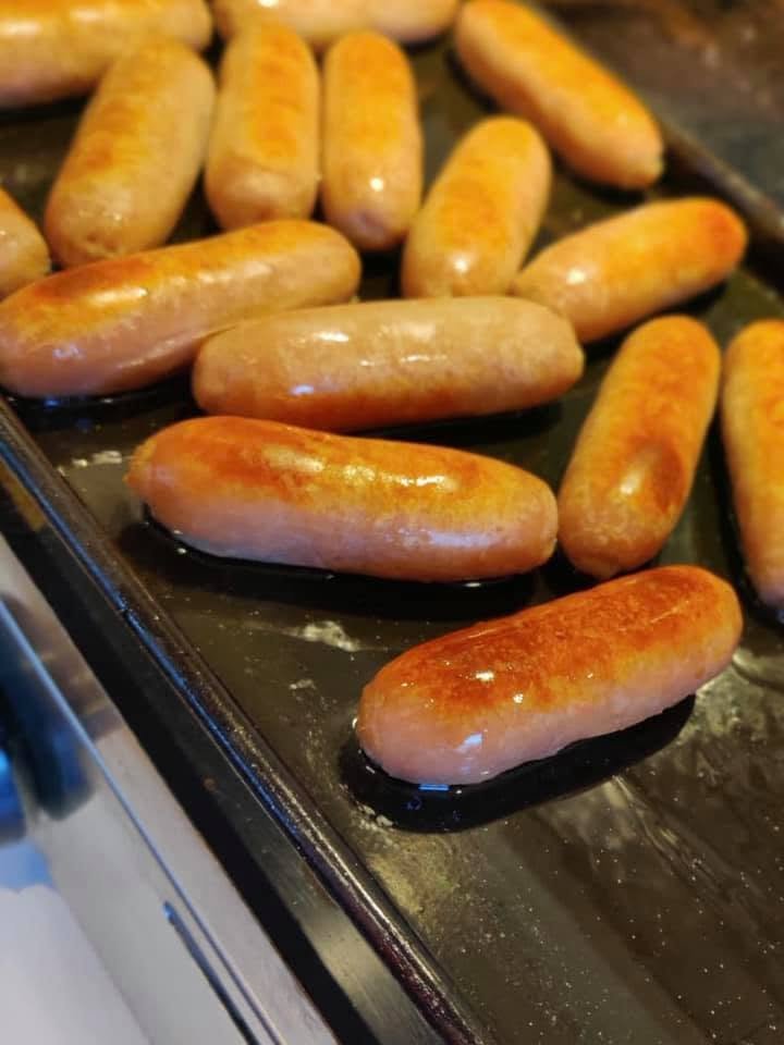 Sausages on the grill
